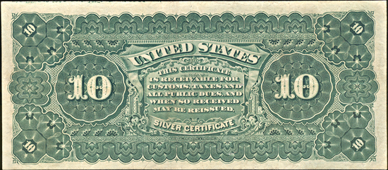 1886 $10.00.  XF.