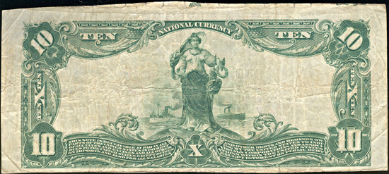 1902 $10.00. Oblong, IL Charter# 8696 Blue Seal. VF.