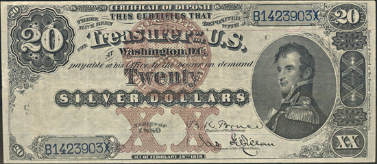 1880 $20.00.  PCGS VF-30.