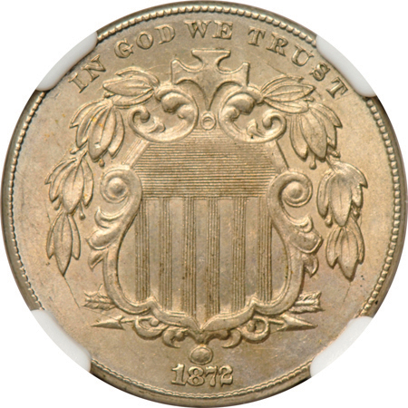 1872 Doubled Die Obverse NGC MS-64.