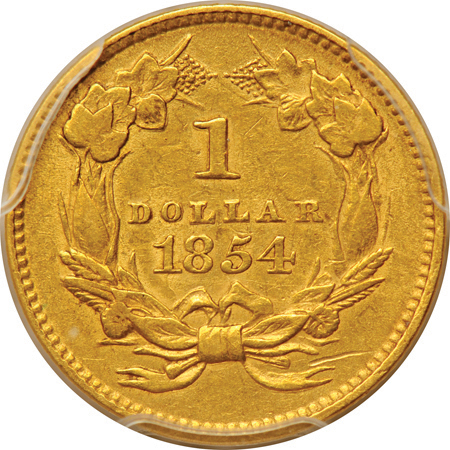 1854 Type 2. PCGS AU-53.