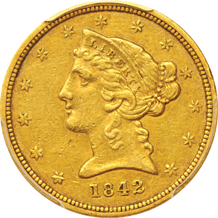 1842-D Small Date. PCGS XF-45.