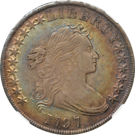 1797 10x6 Large Letters (BB-71, B-3). NGC AU-50.