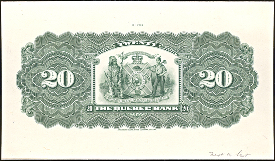 Ten Adopted and Unadopted Canadian Bank Note Specimens.