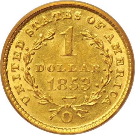 1853-O PCGS MS-62.