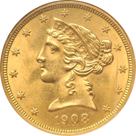 1908 Liberty. NGC MS-64.