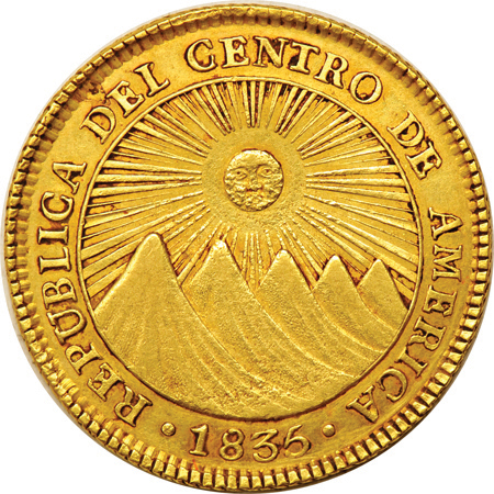 Costa Rica - 1835-CR F 4-escudo VF.