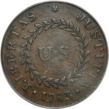 1783 Pointed Rays, Large US. PCGS XF-45.