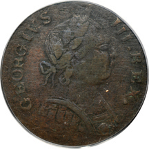 1787 GEORGIVS III Machin's Mills. PCGS VF-30.