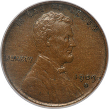 1909-S VDB. PCGS AU-55.