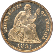 1891 PCGS PF-65 Cameo.