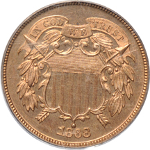 1868 PCGS PF-64RD.