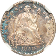 1858 NGC MS-64.