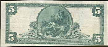 1902 $5.00 Serial number 1. Brazil, IN Charter# 8620 Red Seal. VF.