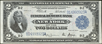 1918 $2.00 New York.  XF.