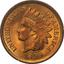 1899 PCGS MS-65RD (rattler).