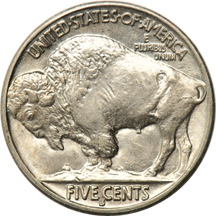 Sixteen uncirculated 1936-S Buffalo nickels.