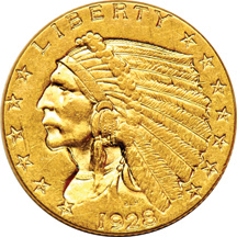 Eight AU Indian quarter-eagles.