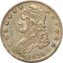 Eight VF/XF Bust half-dollars.