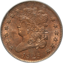 1828 13 Stars (C-3) PCGS MS-63RB (green label).