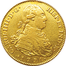 Spain - Spanish Colonial five-piece gold set.