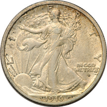 Complete collection of Walking Liberty half-dollars in a Dansco 7160 album.