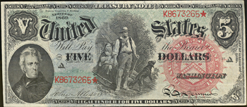 1869 $5.00.  CU.