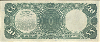 1880 $20.00.  Large Seal Blue Numbers. XF.