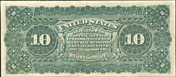 1886 $10.00.  XF.