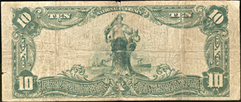 1902 $10.00. Mexico, MO Charter# 2881 Blue Seal. VG.