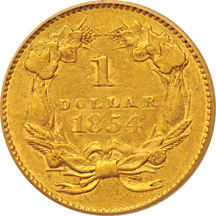 1854 Type 2. PCGS AU-50.