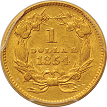 1854 Type 2. PCGS AU-53.