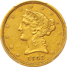 1842-D Small Date. PCGS XF-45.