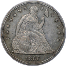 1866 Motto. PCGS PF-62.