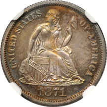 1871 NGC PF-64 CAC.