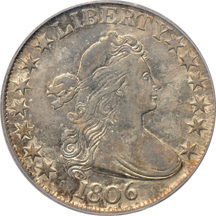 1806 Pointed 6, No Stem (O-109). PCGS XF-45.