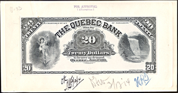 Ten Adopted and Unadopted Canadian Bank Note Specimens.