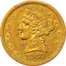 1844-O PCGS AU-50.