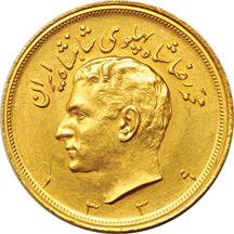 Iran - Mohamed Shah gold 5 Pahlavi.