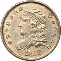 Run of eight Bust half-dimes, 1829 through 1836.