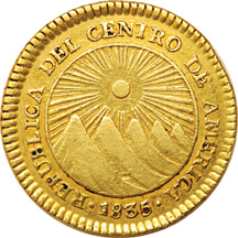 Costa Rica - 1835-CR F 2-escudo VF.