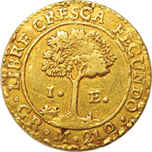 Costa Rica - 1844-CR M 1-escudo VF.