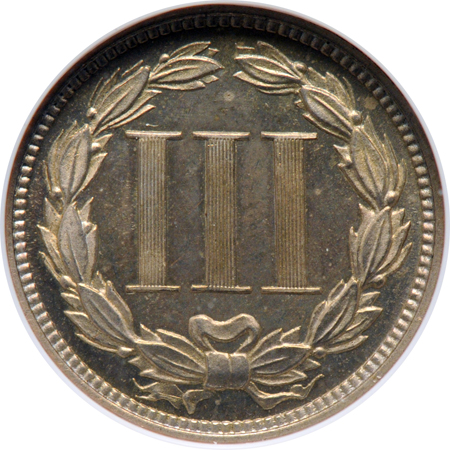 1865 Pattern Obv. Die.  NGC PF-65 (no line).