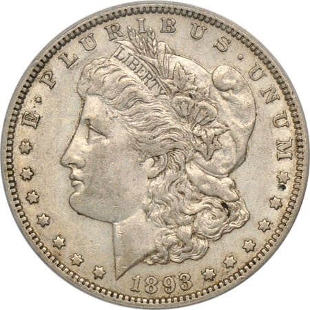 1883-S PCGS AU-53, and an 1893 ANACS AU-50.