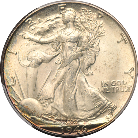 Six tastefully toned silver coins graded by PCGS.