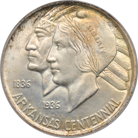 1935 Arkansas and 1936-D San Diego, both PCGS MS-65 (green label).