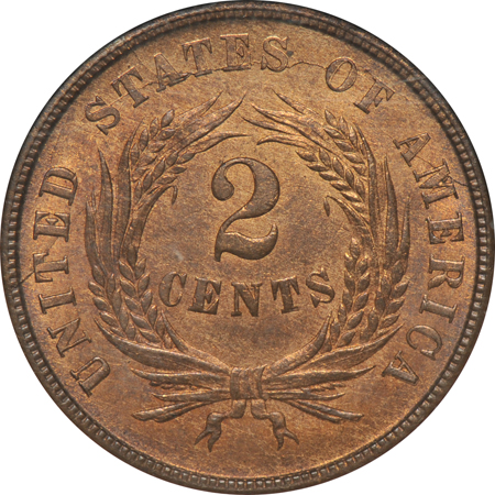 1864 Large Motto. NGC MS-65.