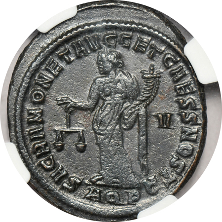 Roman Empire - Diocletian (AD 284-305) BI-Nummus NGC XF.