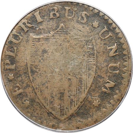 1787 New Jersey (Maris-38-Y, R.3) PCGS F-12 CAC.