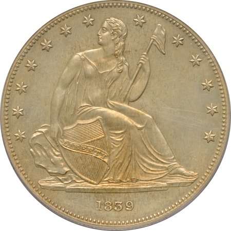 1839 J-104 RESTRIKE. PCGS PF-62.